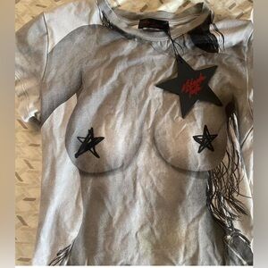 Gray Graphic Women Top